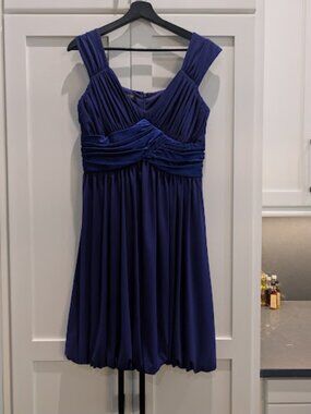 Suzi Chin Deep Purple Ruched Sweetheart Bubble Hem Cocktail Dress – Size 10